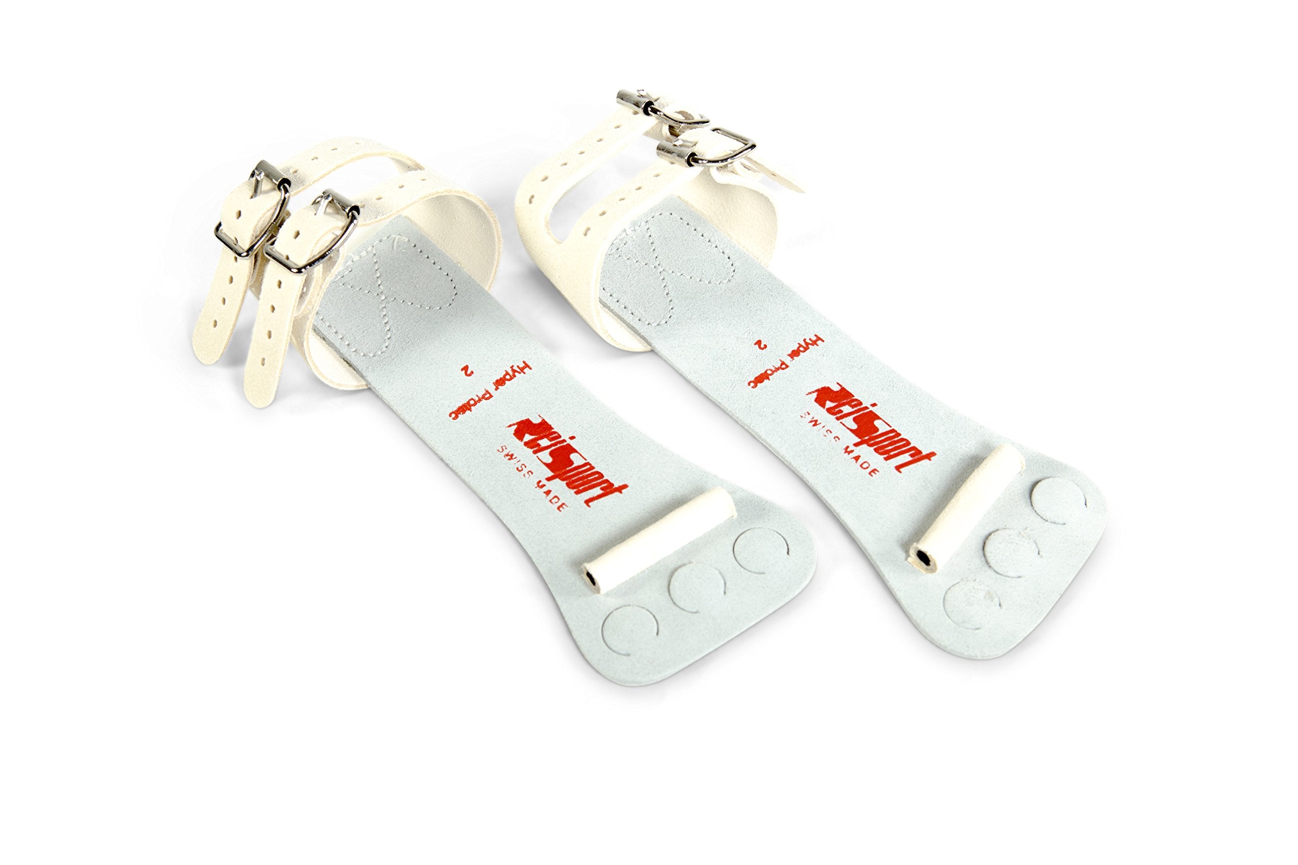 Reisport Mens Protec Hyper Buckle High Bar Grips, Small, Large, Gymnastic Grips, Triple Strength Leather With Kevlar, Less Stret