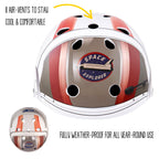 Hornit Mini Lids Kids Helmet. Fully-Adjustable Multi-Sport Hard Shell Helmet With Rear Safety Light, Small, Major Tom
