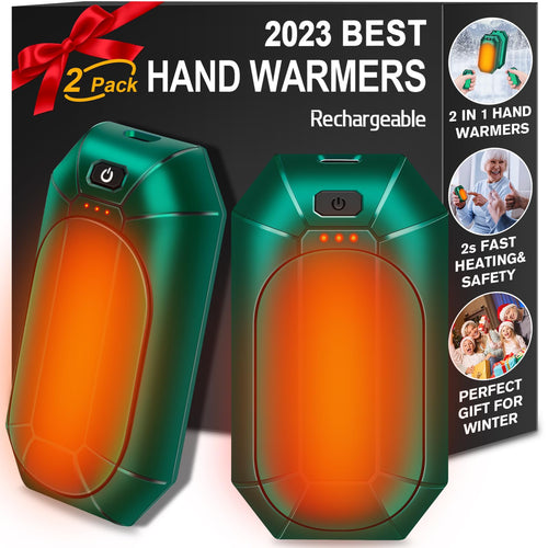 2-Pack Hand Warmers Rechargeable,Portable Electric Hand Warmers Reusable,2 In 1 Handwarmers,Outdoor/Indoor/Working/Studying/Camp