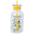 Silver Buffalo Disney Winnie the Pooh Sweet as Can Bee    Glass Milk Bottle with Straw, 15 Ounces