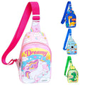 Finemoe Kids Unicorn Sling Bag For Girls & Boys, Dreamy Pink Crossbody Chest Bag, Lightweight, Outdoor, Travel, School,Picnic, A