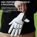 Finger Ten Golf Gloves Men Right Left Handed Golfer Men? Golf Glove Left Right Hand Value 3 Pack, All Weather Leather Grip Small