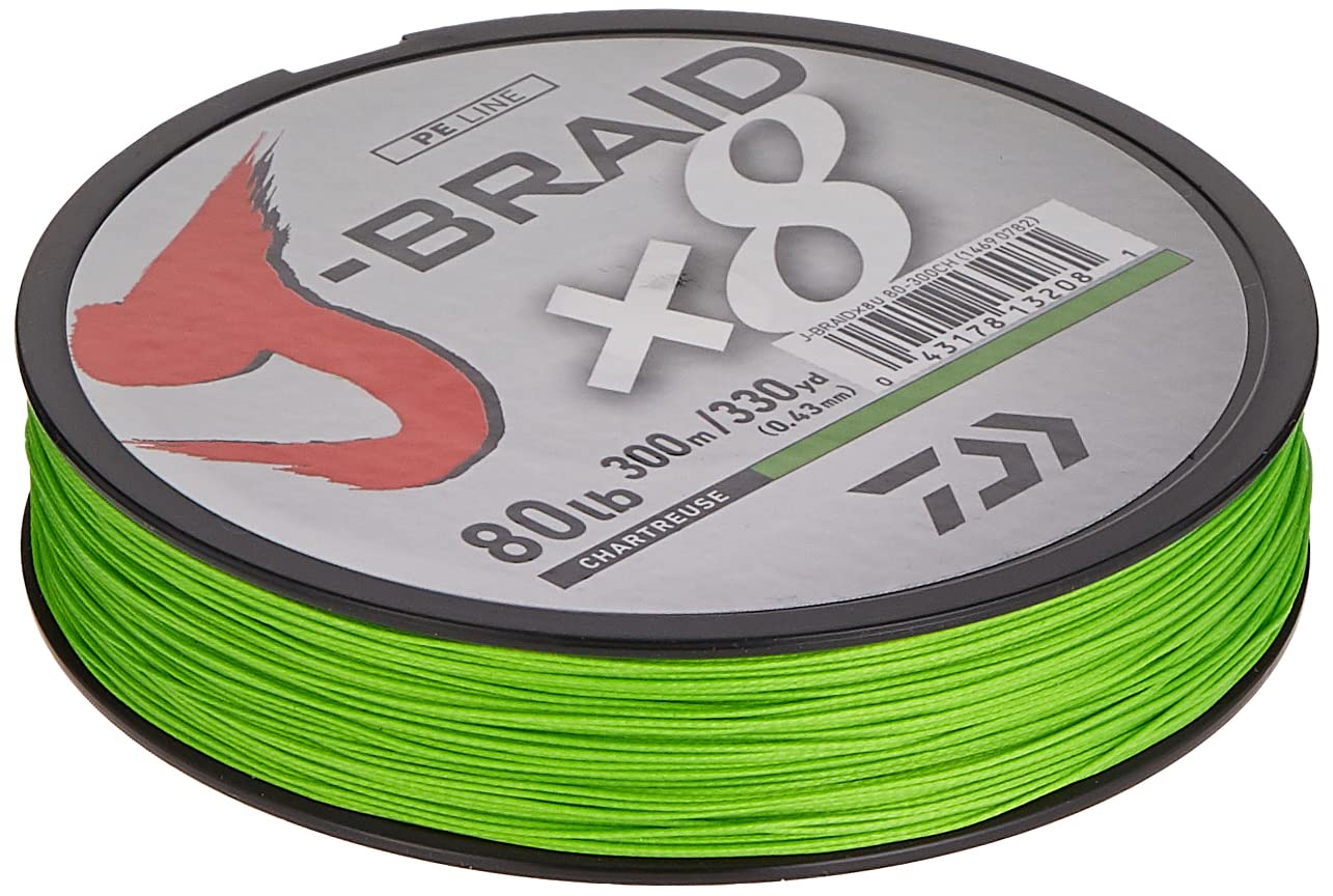 J-Braidx8, Filler Spool, Chartreuse, Mono Dia.= 4Lb.