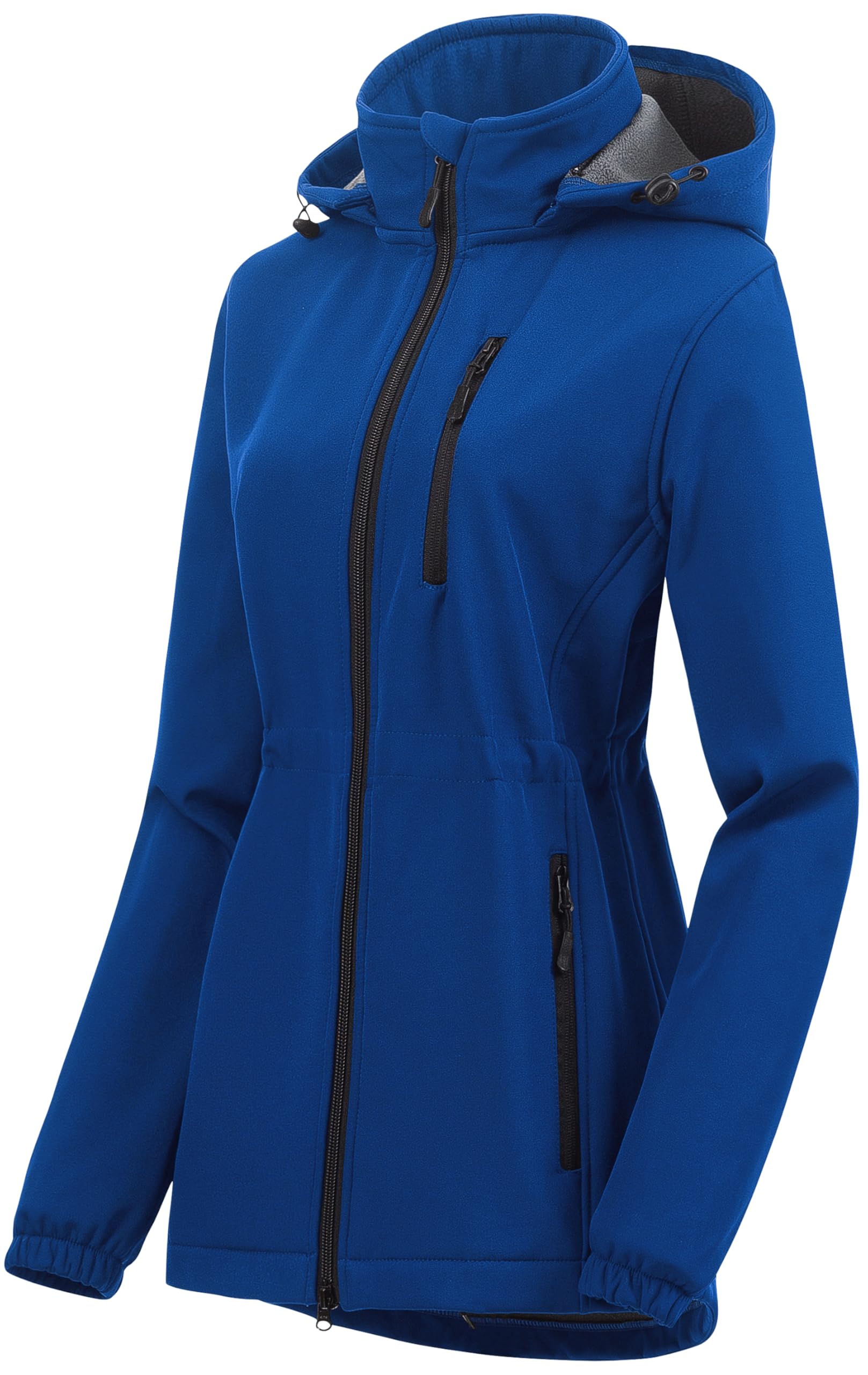 Chrisuno Ladies Spring Jackets Actual Jacket Women Fleece Long Soft Shell Women's Commercial Fishing Waterproof Adjustable Blue 