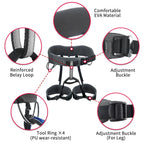 Newdoar Climbing Harness, Mountaineering Rock Climbing Harness, Half Body Harness For Rappelling Fire Rescuing Tree Climbing (Gr