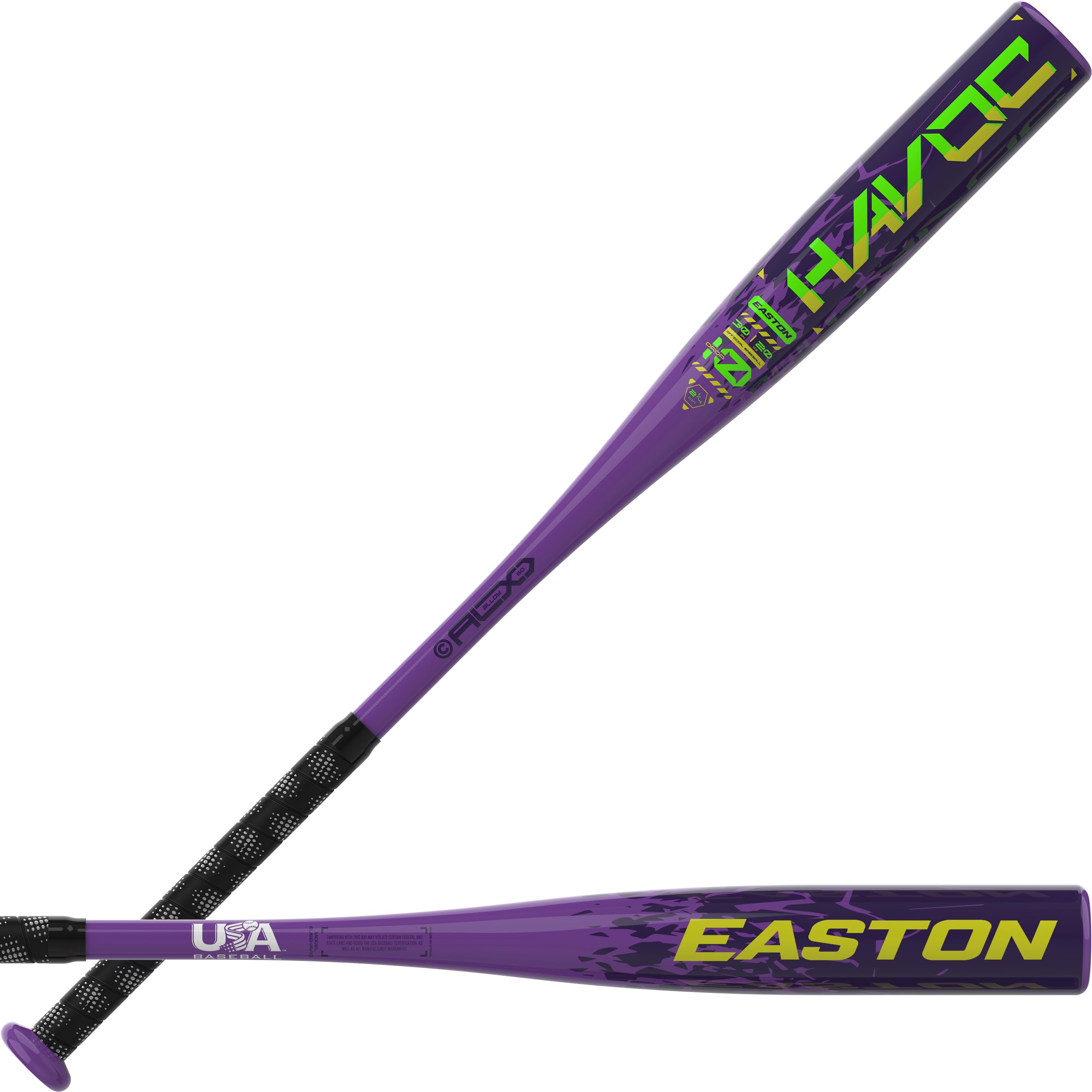Easton | Havoc Baseball Bat | USA | -10 | 2 1/4 Barrel | 1 Pc. Aluminum | 27 Inch