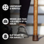 Brazos Handcrafted Wood Walking Stick, Twisted Oak, Hitchhiker Style Handle, For Men & Women, Made In The Usa, Tan, 58''