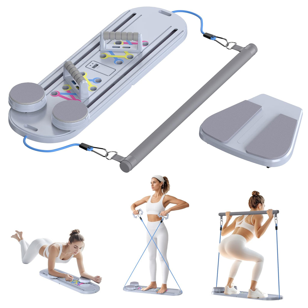 Dqi Pilates Board Pilates Reformer Set 15-In-1 Pilates Boards For Home Workout,Foldable Abs Core Trainer Board,Pilates Board For