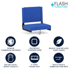 Flash Furniture Grandstand Portable Stadium Seat For Bleachers Or Benches, Folding Padded Stadium Chair With Carrying Handle, 50