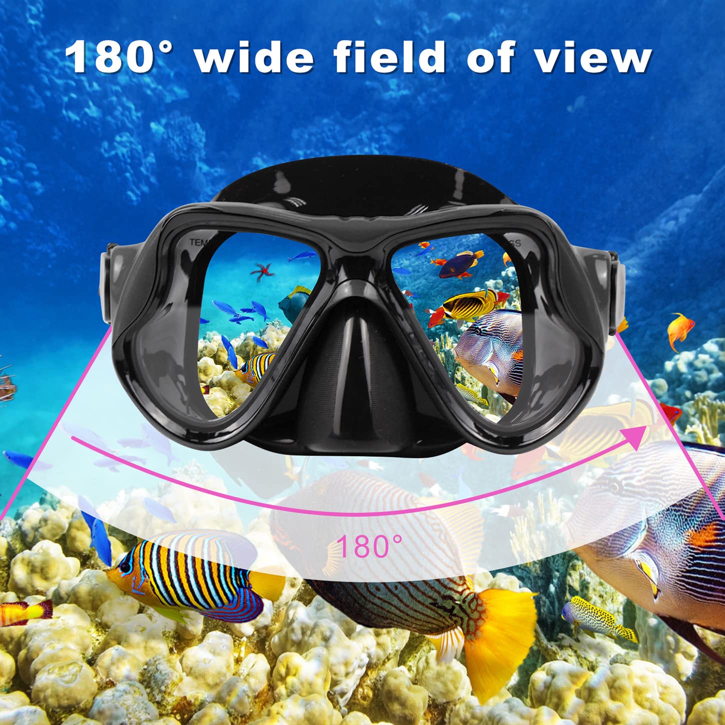 Snorkeling Gear For Adults Snorkel Mask Set Scuba Diving Mask Dry Snorkel Swimming Glasses Swim Dive Mask Nose Cover Youth Free