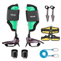 VEVOR Tree Climbing Spikes Set, Height-Adjustable Tree Climbing Gear with Straps & Spike Protectors, 350 lbs Load Capacity, Heav