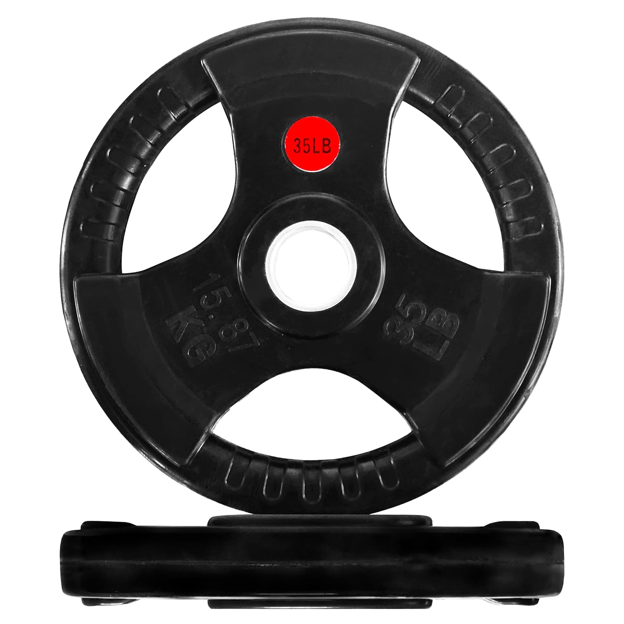 Fitvids 2 Inch Olympic Weight Plates, 2x 35 LB Plates for Home Gym Strength Training, Rubber Coate Design