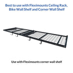 Fleximounts 4-Pack Add-On Storage Rail Hook Accessory For Garage Ceiling Storage Rack And Wall Shelving, Black