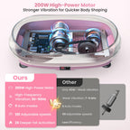 Curved Vibration Plate Exercise Machine, Vibrating Plate 400 Lbs Capacity With 9 Auto Modes And 120 Adjustable Speeds, Large Led