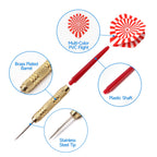 Gse 12 Pcs Of 18 Grams Steel Tip Darts, Professional Darts Metal Tip Set, Metal Darts For Dartboard With Extra Flights, Dart Sha