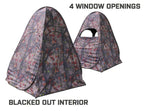 Hme Spring Steel 100 Ground Blind- Two Person, Blacked Out Interior, 4 Window Opening