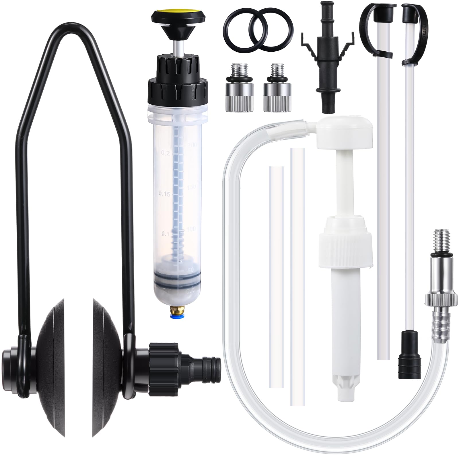 Threlaco 3 Pcs Summer Outboard Motor Flusher, Lower Unit Oil Pump and Fluid Extractor Set Double Sided Boat Ear Muffs Engine Mot
