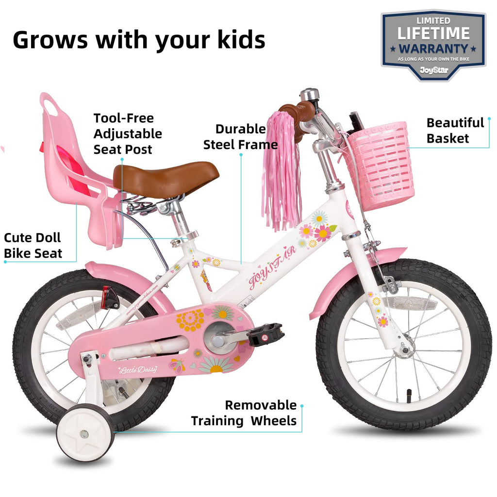 Joystar Little Daisy 12 Inch Kids Bike For 2 3 4 Years Girls Toddler Bike With Training Wheels Princess Kids Bicycle With Basket
