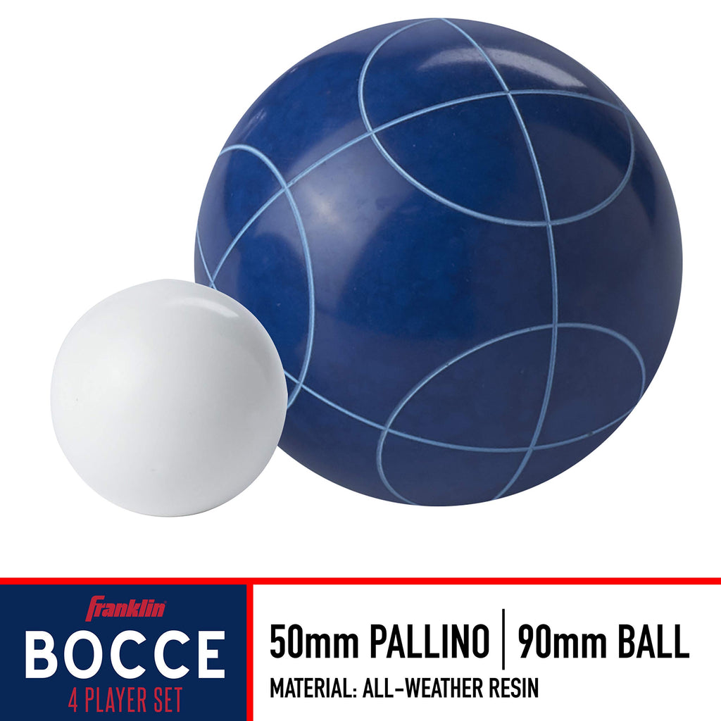 Franklin Sports Bocce Ball Set - 8 All Weather 90Mm Bocce Balls, 1 Pallino And Carrying Case - Beach, Backyard Lawn Or Outdoor P