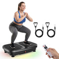 OLIXIS Vibration Plate Exercise Machine with 9 Auto Modes, Full Body Workout Vibrating Platform with LED Touch Screen & Pull Rop