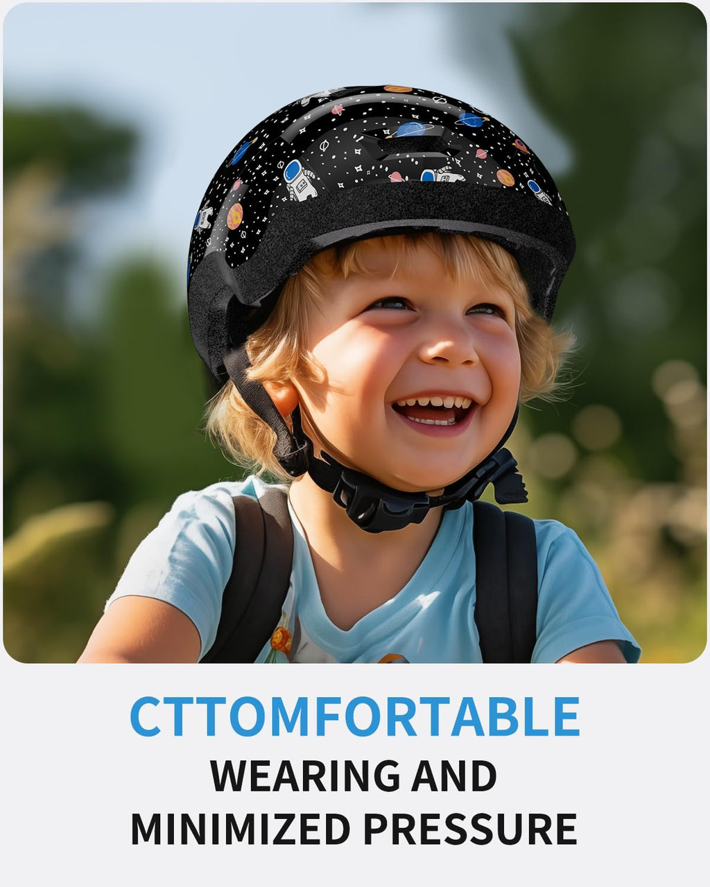Toddler Bike Helmet 1-3 Years Old- with 12 Vents & Dual Liner (0.16+0.28) - Adjustable Dial Fit (45-51cm) (XS,Space)