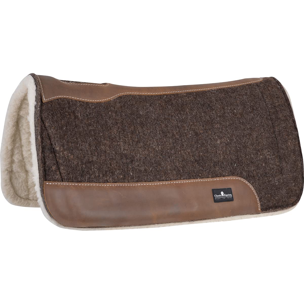 Classic Equine Blended Felt Saddle Pad with Fleece Bottom, 3/4-inch Thick, 30-inch x 30-inch (CBFPF34030)