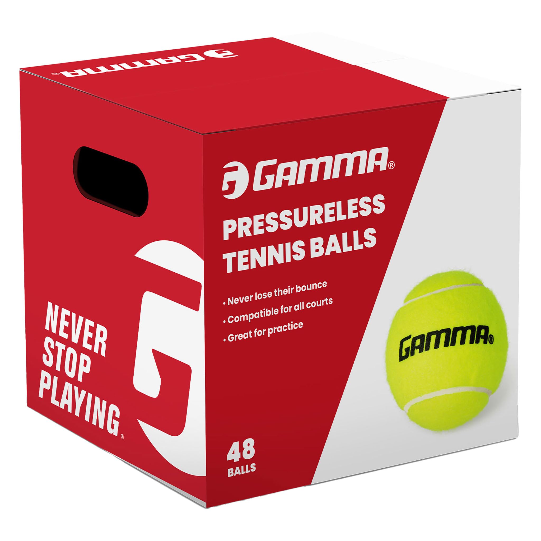 Gamma Pressureless Tennis Balls For Tennis Practice And Lessons, Longer-Term Durability And More Bounce Than Standard Tennis Bal