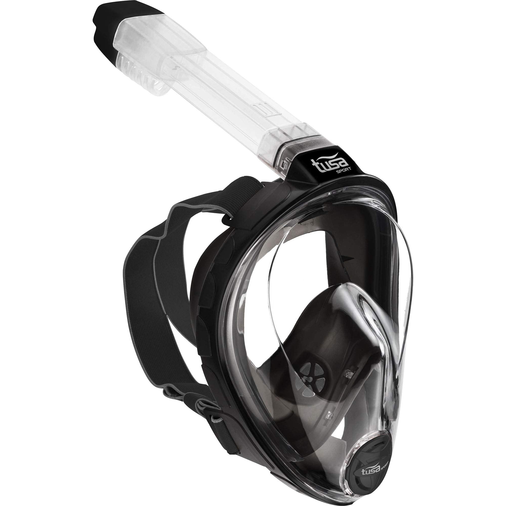TUSA Sport Full Face Snorkeling Mask, (Medium/Large), Black, UM8001-BK-M