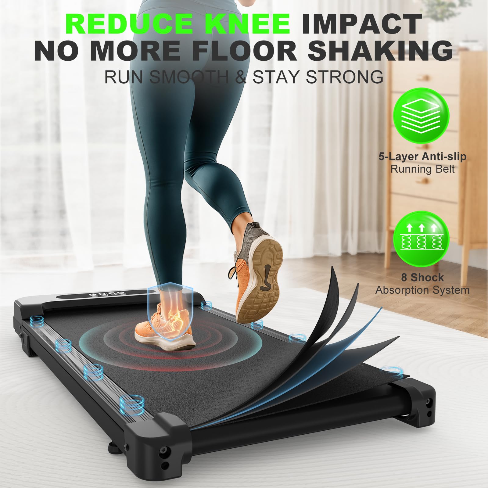 Under Desk Treadmill - 2.5Hp Portable Treadmill, Small Walking Pad With Incline, Compact Treadmills For Office Home, Remote Cont