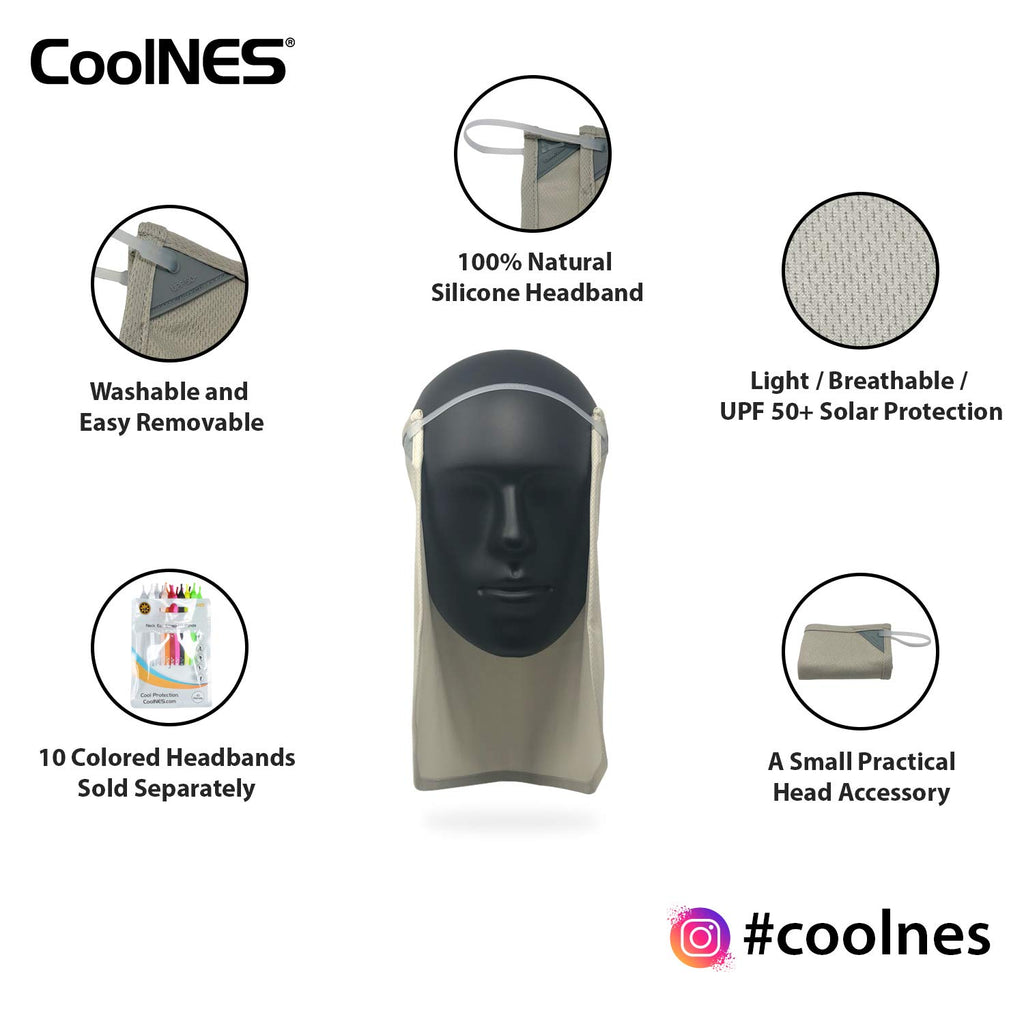 Coolnes - Uv Sun Protection Neck Drape Adjustable Multifunctional 2 In 1 Face Covering For Outdoor Fishing - Unisex Camel