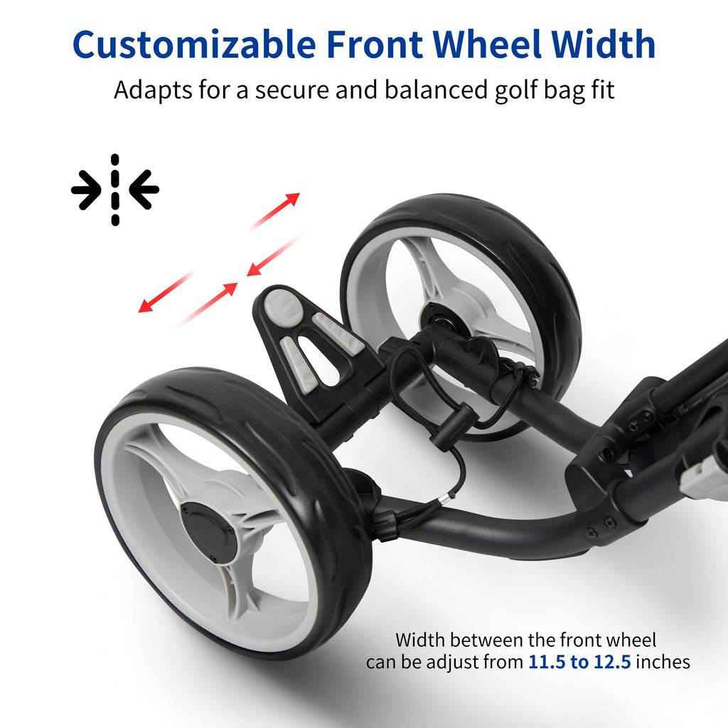 Caddytek 4 Wheel Golf Push Cart - Compact, Lightweight, Close Folding Push Pull Caddy Cart Trolley - Explorer V8, Silver, One Si