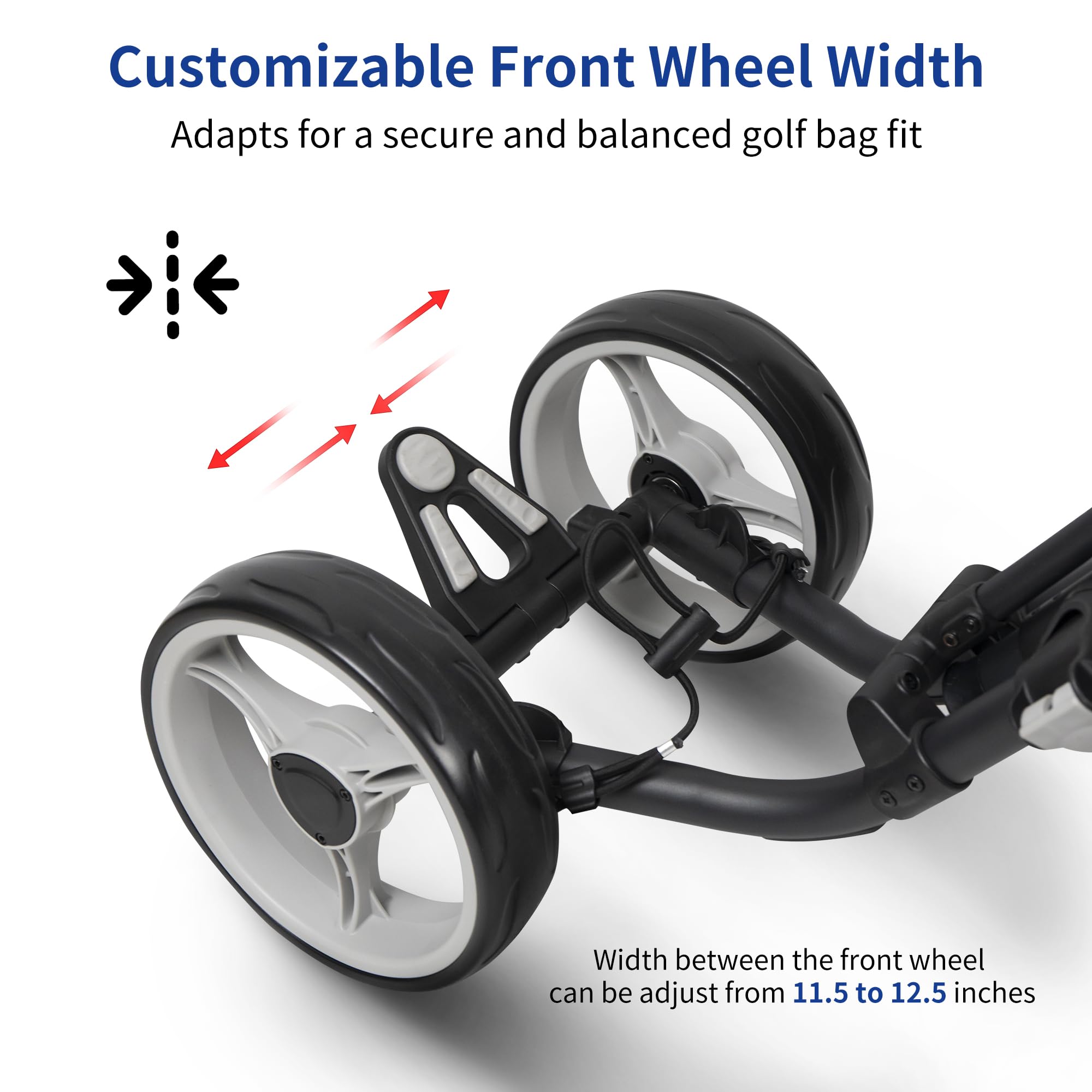 Caddytek 4 Wheel Golf Push Cart - Compact, Lightweight, Close Folding Push Pull Caddy Cart Trolley - Explorer V8, Silver, One Si