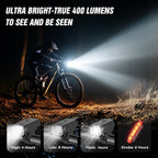 Wgge Ultra Bright Usb Rechargeable Bike Light Set,Powerful Bicycle Front Headlight And Back Taillight,Easy To Install For Night