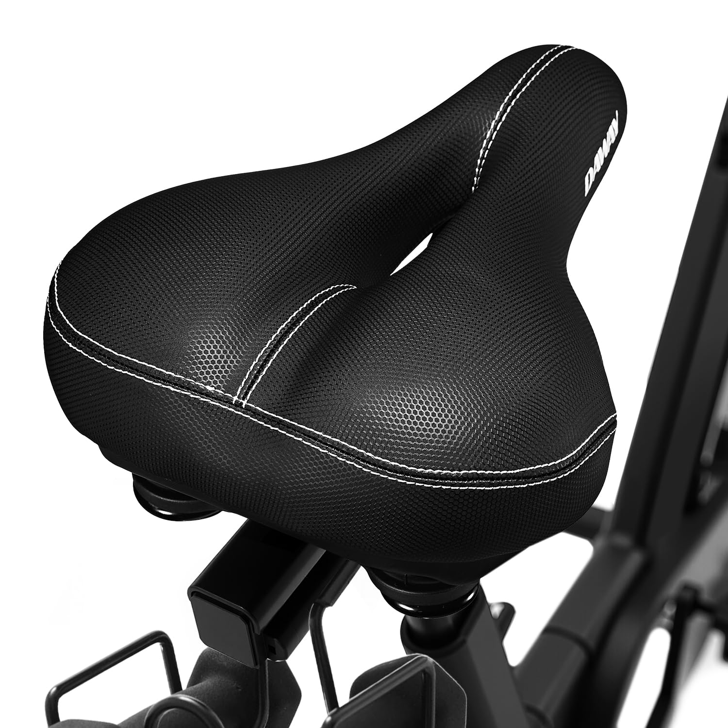 Daway Comfortable Wide Bike Seat - C10 Soft Foam Padded Exercise Bicycle Saddle For Men Women Seniors, Shock Absorbing, Universa
