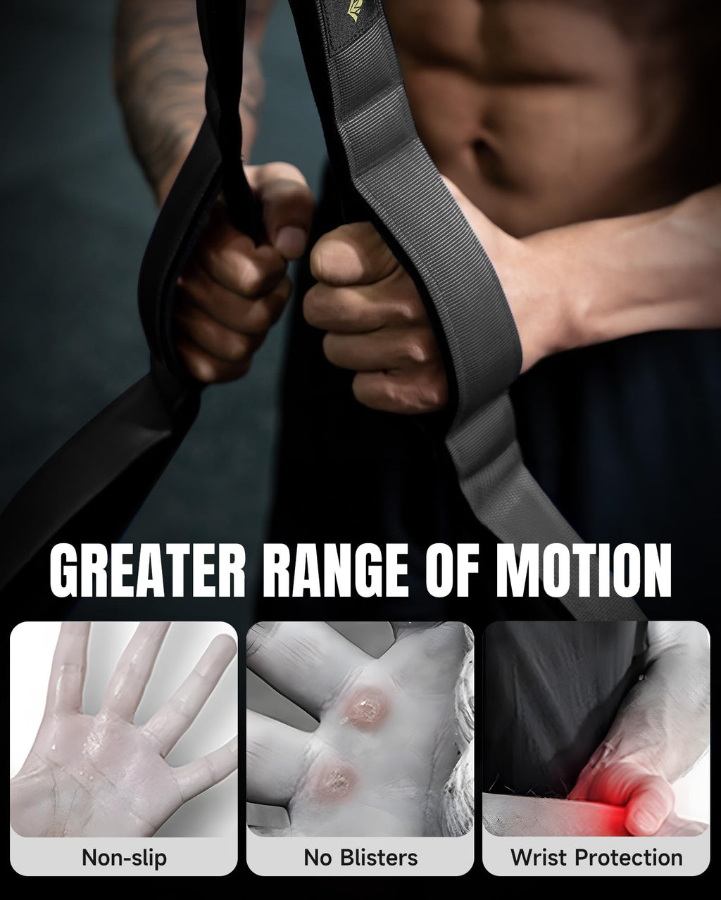 MANUEKLEAR Tricep Rope Cable Attachment Handles, Greater Range of Motion, Tricep Pull Down Rope for Push Downs, Crunches, Facepu