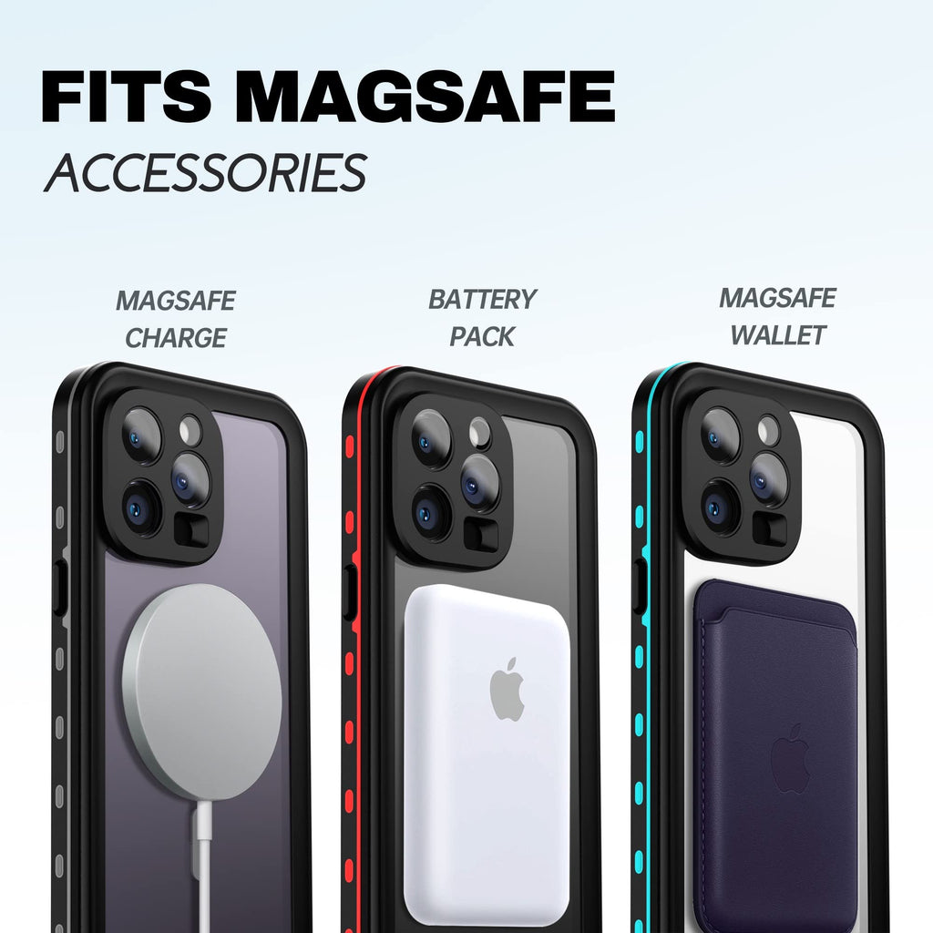 Beastek Iphone 14 Pro Waterproof Case, Tre Series Magsafe Shockproof Dustproof Ip68 Case With Built-In Screen Protector And Mag