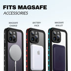 Beastek Iphone 14 Pro Waterproof Case, Tre Series Magsafe Shockproof Dustproof Ip68 Case With Built-In Screen Protector And Mag