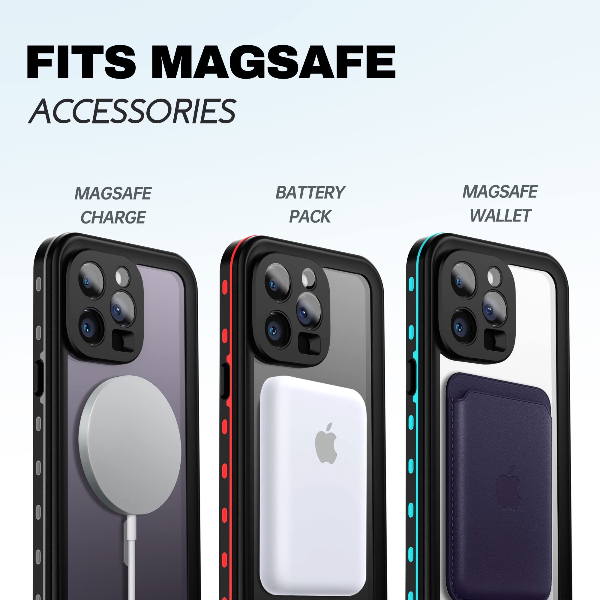 Beastek Iphone 14 Pro Waterproof Case, Tre Series Magsafe Shockproof Dustproof Ip68 Case With Built-In Screen Protector And Mag