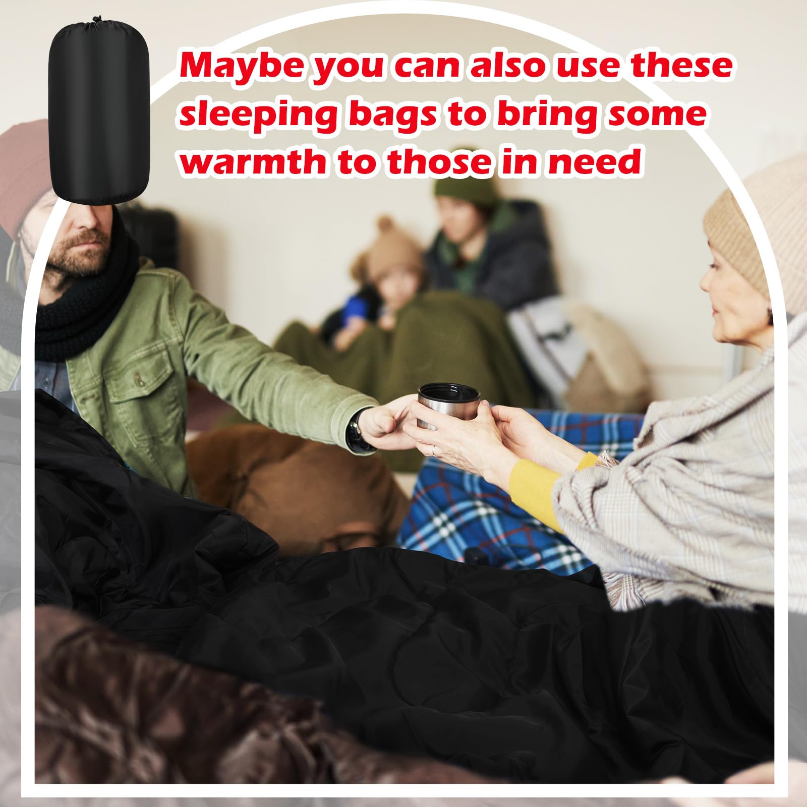 Macarrie 12 Pack Sleeping Bags For Adults Bulk Warm Cold Weather Kids Camping Sleeping Bags For Homeless Lightweight Waterproof