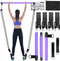 Pilates Bar Kit With 4 X Resistance Bands,3-Section Pilates Bar With Stackable Bands Workout Equipment For Legs,Hip,Waist And Ar