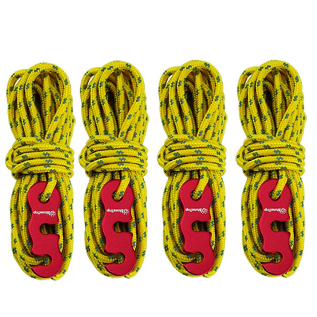 Bpnhna 4Pcs 3Mm Reflective Guyline With Tent Tensioner Cord Adjuster For Camping Hiking Shelter Shade Canopy Outdoor Activity