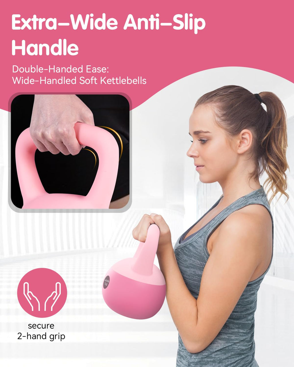 Soft Kettlebell - Cushioned Impact-Resistant Base and Anti-Slip, Kettle bell Anti-Slip Grip Weight for Home Workouts, Safe Stren