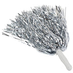 Baotongle 12 Pcs Cheerleading Squad Spirited Fun Poms Pompoms Cheer Costume Accessory For Party Dance Sports (Slivery)