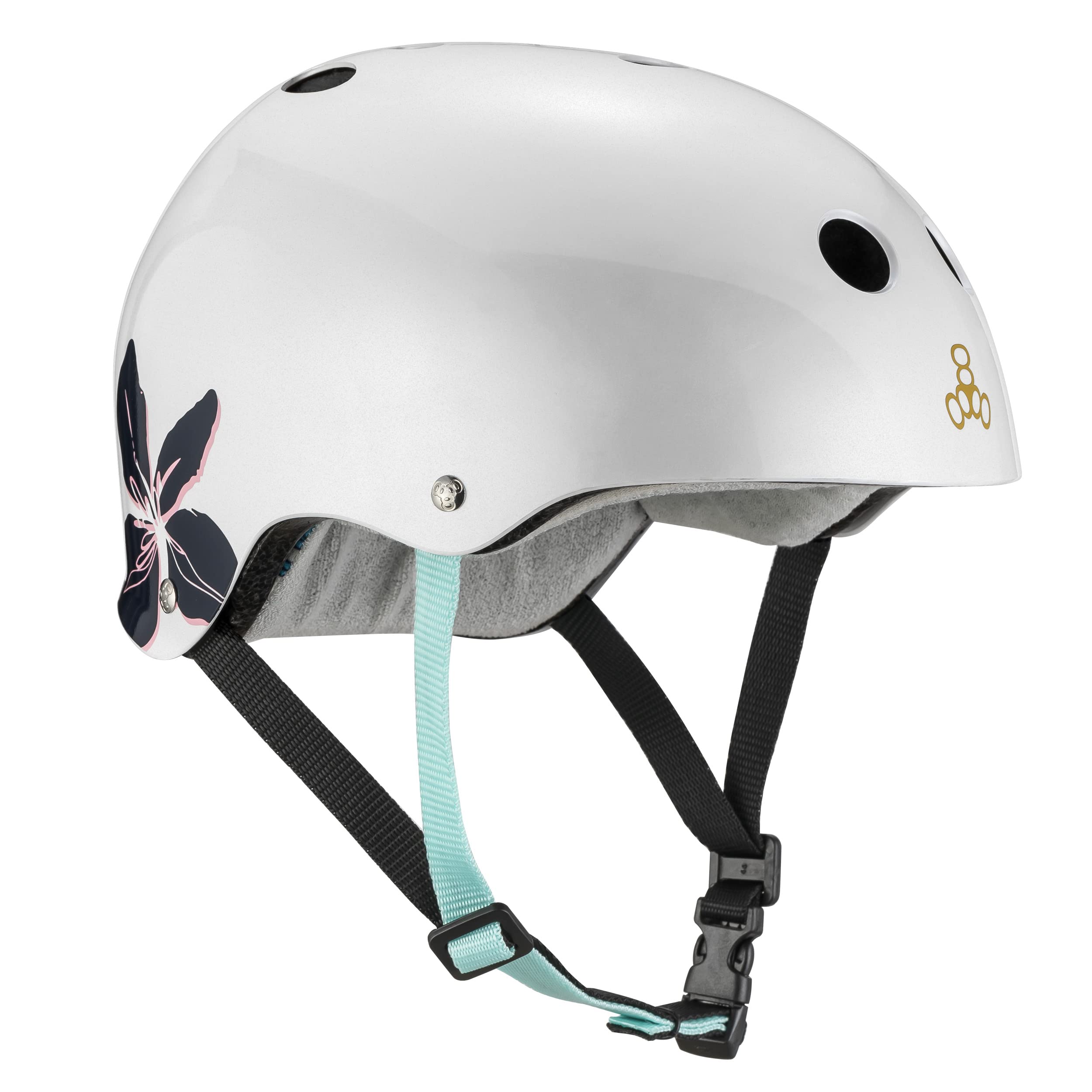 Triple Eight The Certified Sweatsaver Helmet For Skateboarding, Bmx, And Roller Skating, Carbon Rubber, Small/Medium