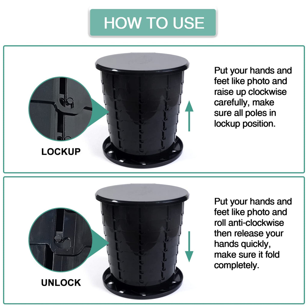 Sailortenx Portable Camping Toilet Bucket | Folding Retractable Potty For Adults With Bags | Outdoor Camp Boat Toilet
