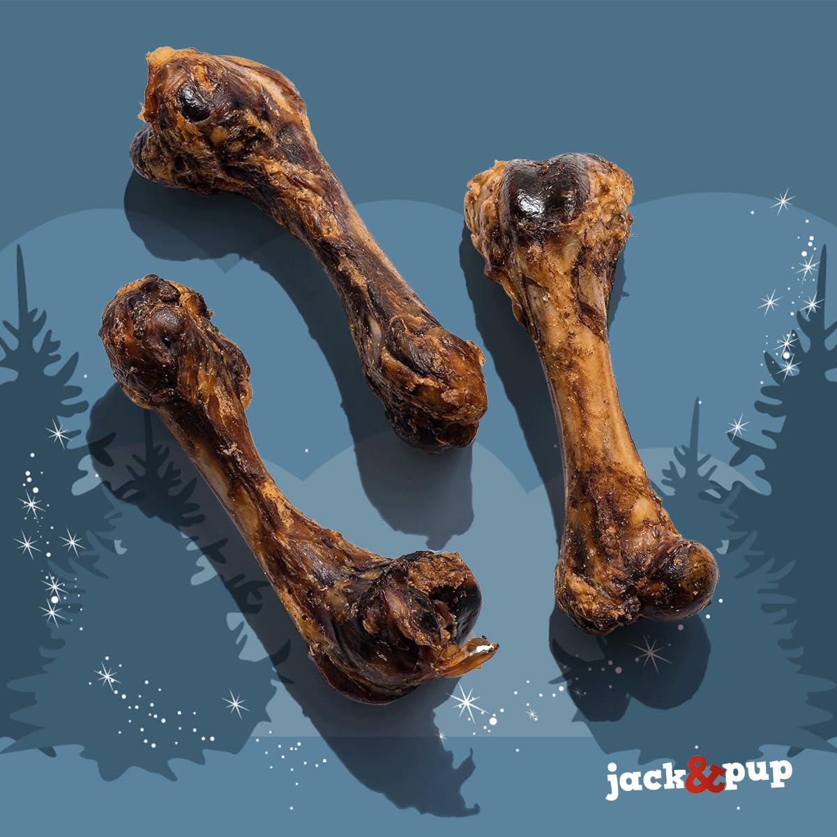 Jackpup Pork Femur Bones For Dogs Long Lasting  Gourmet Beef Dog Bones For Aggressive Chewers (4 Pack)