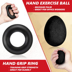 Roygra Grip Strength Trainer, Forearm Workout, Hand & Finger Exerciser - 5 Pack (Black)