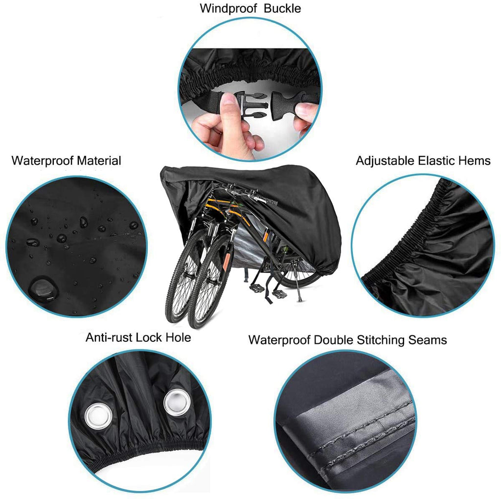 Szblnsm Bike Cover For 1, 2 Or 3 Bikes - Outdoor Waterproof Bicycle Covers - 420D Heavy Duty Ripstop Material Offers Constant Pr