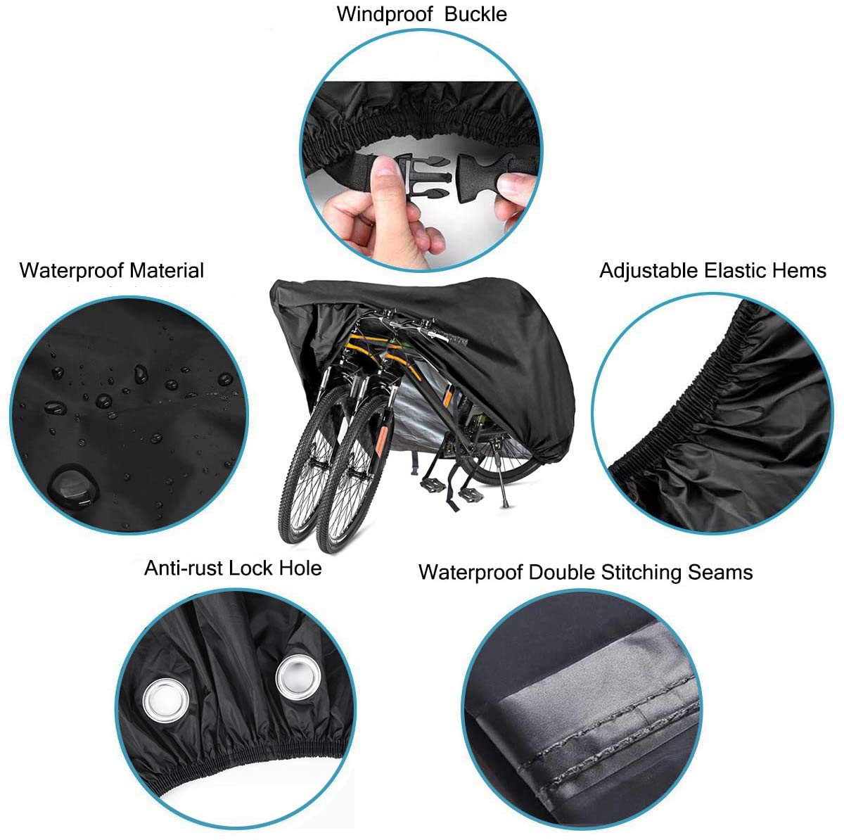 Szblnsm Bike Cover For 1, 2 Or 3 Bikes - Outdoor Waterproof Bicycle Covers - 420D Heavy Duty Ripstop Material Offers Constant Pr