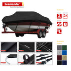 Seamander Waterproof Boat Cover, Solution-Dyed Yarn Marine Grade Cover Fits 14' To 16' Ft Bass, V-Hull, Tri-Hull, Fish & Ski, Ru